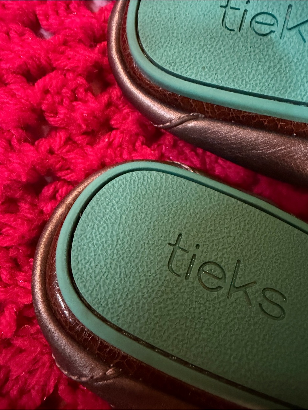 Tieks Metallic Pewter Ballet Flat with Teal Soles - Picture 8 of 14